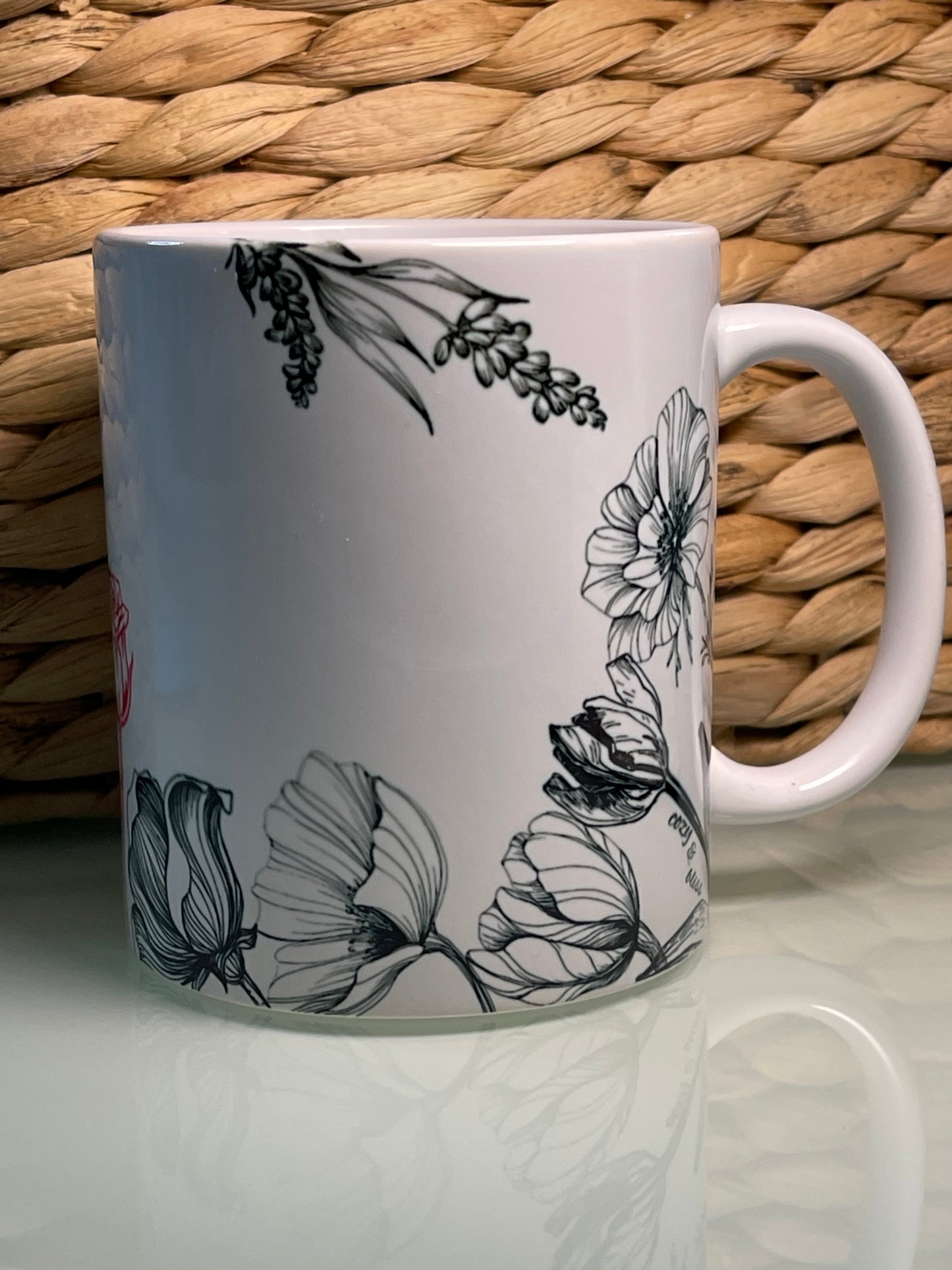 Floral with Red Rose Mug