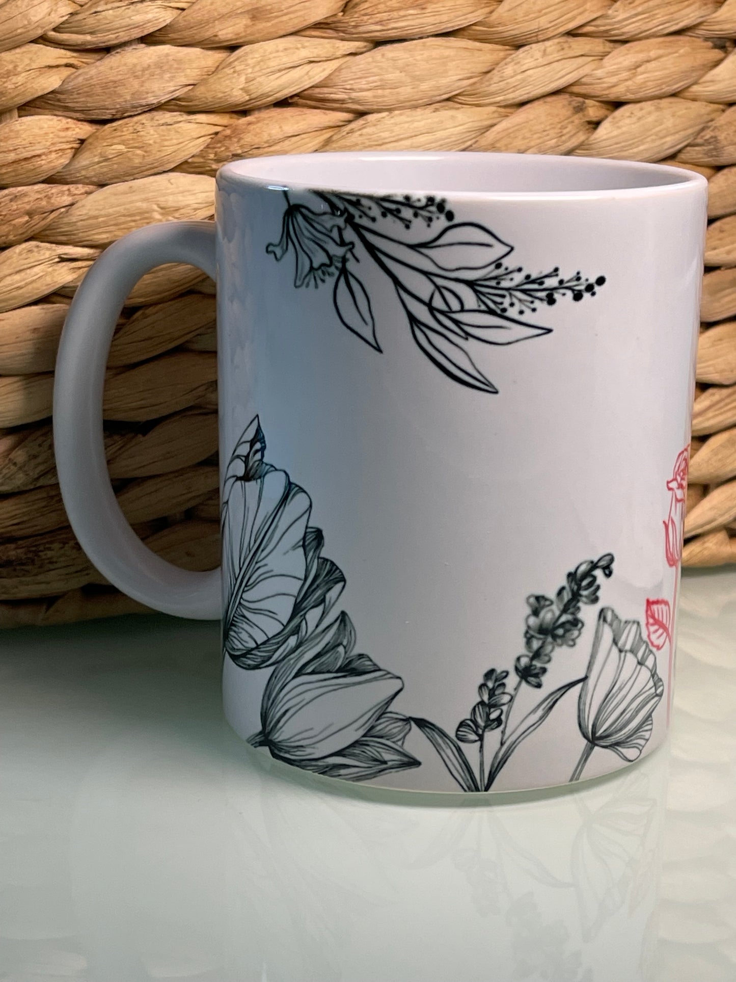 Floral with Red Rose Mug