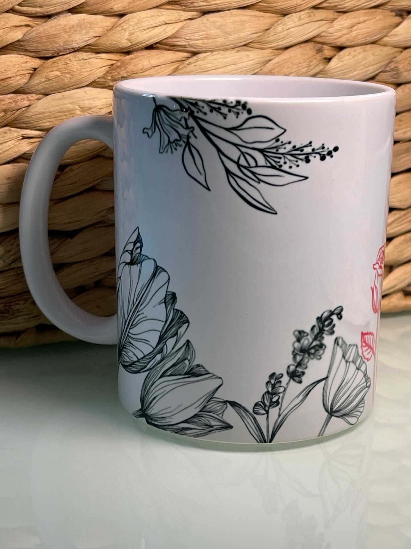 Floral with Red Rose Mug
