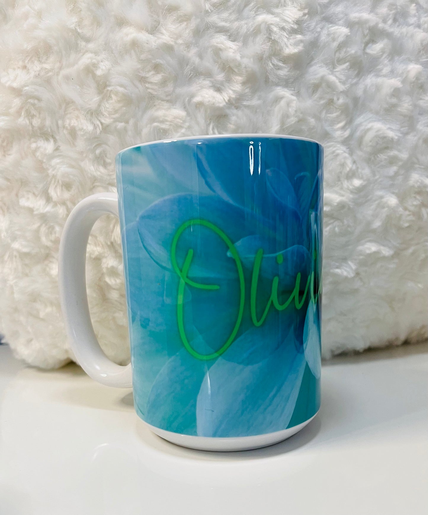 Name Personalized Mug | Blue Floral