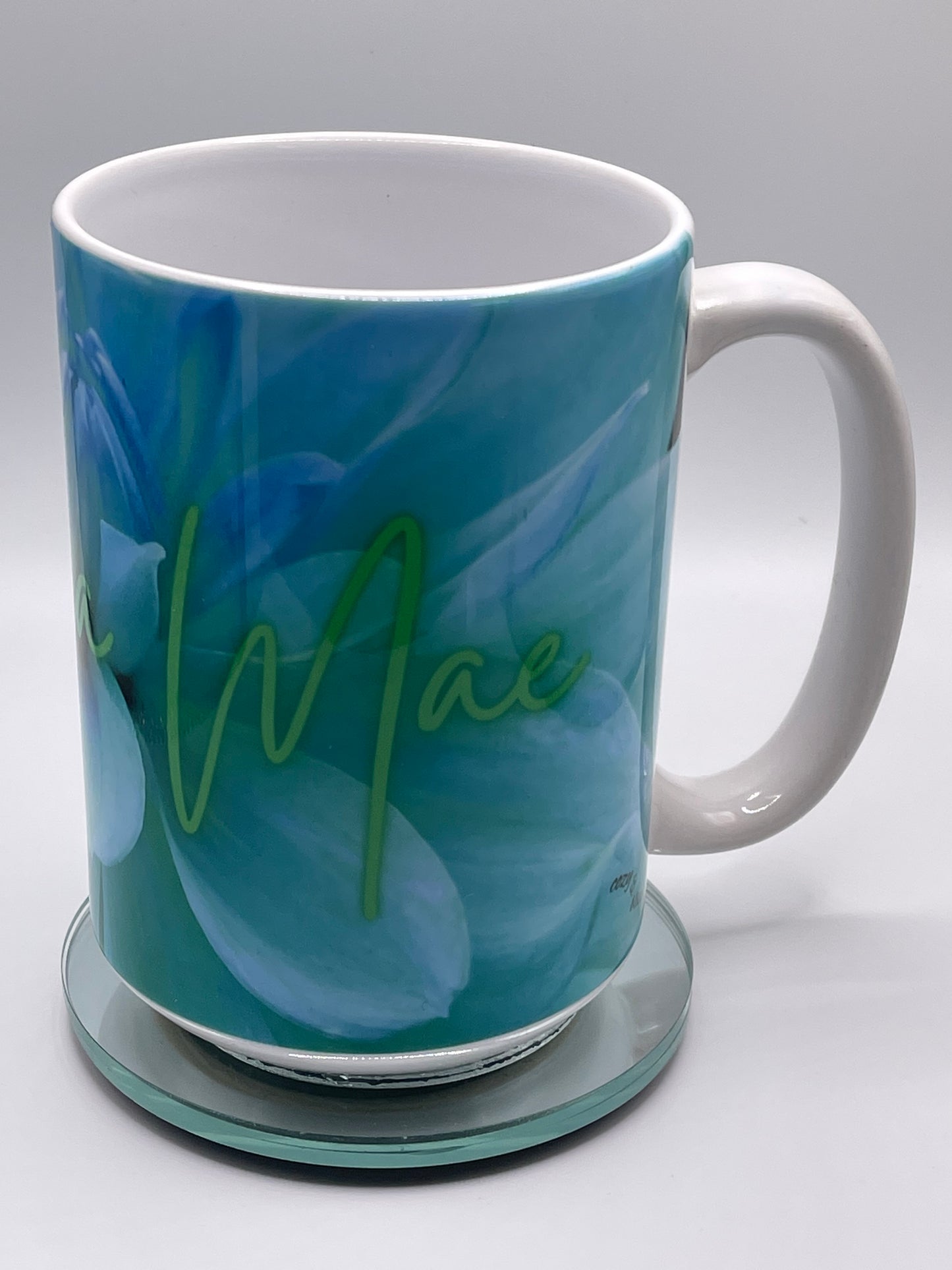 Name Personalized Mug | Blue Floral