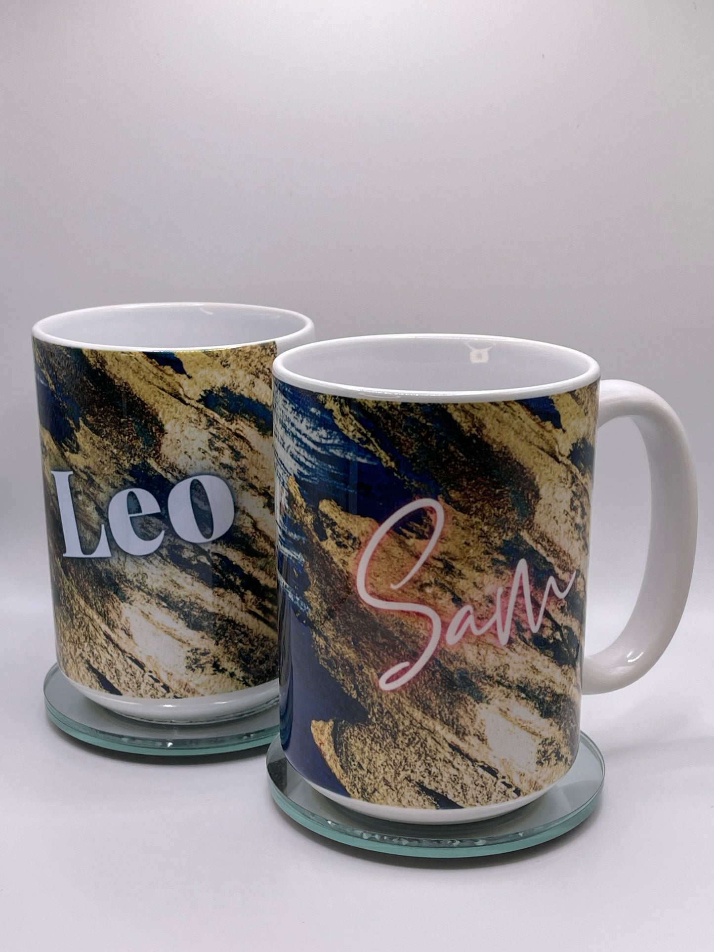 Family Strong Mug | Blue Paint Strokes | Male